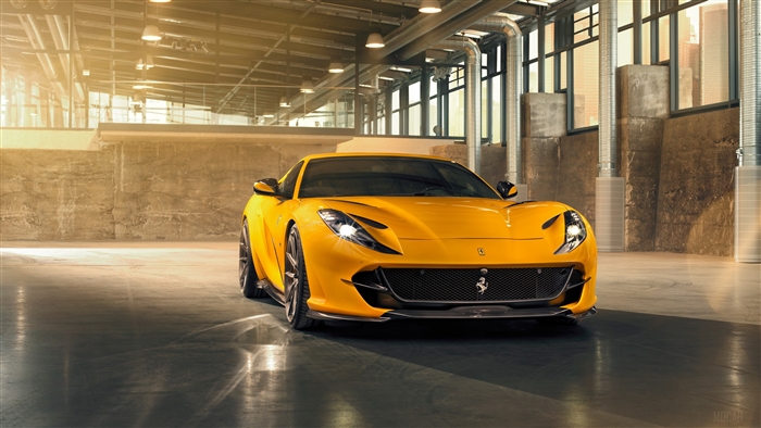 Yellow 2019 Ferrari 812 Superfast Novitec 4K