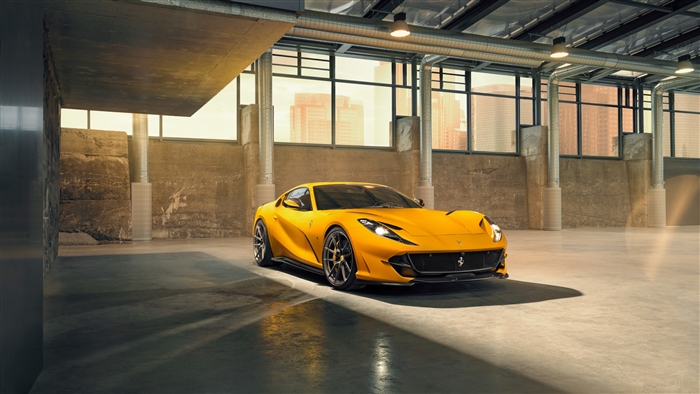 Yellow 2019 Ferrari 812 Superfast Novitec 4K