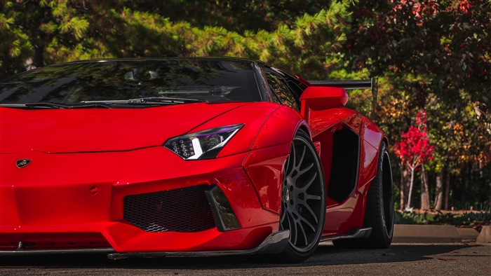 Red Lamborghini Aventador