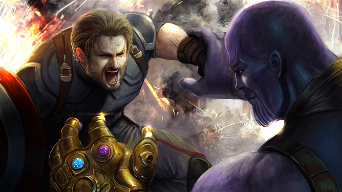 Captain America VS Thanos Art 4K