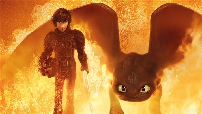 Hiccup and Toothless in How to Train Your Dragon 4K