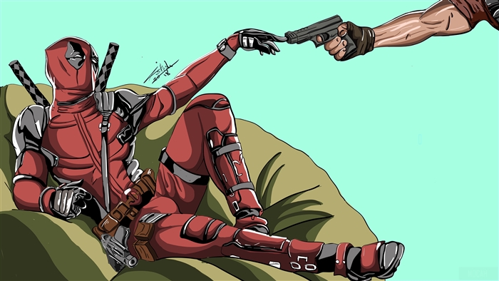 Deadpool from Deadpool 2 Illustration 4K