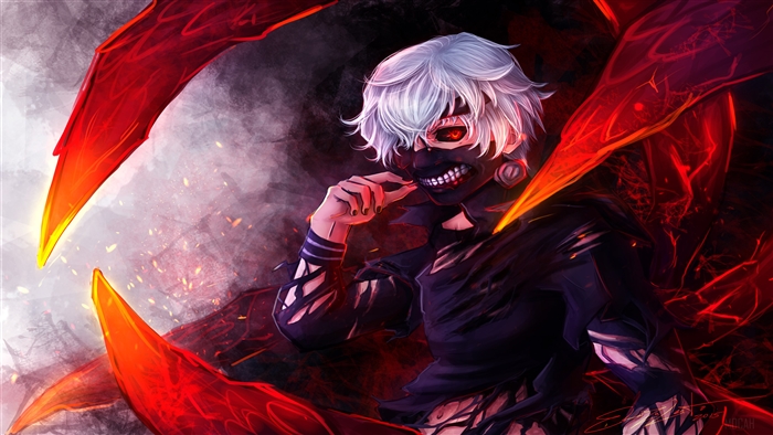 Ken Kaneki Intense Red Aura Tokyo Ghoul 4K
