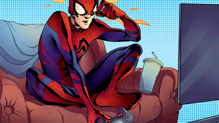 Spider-Man playing video games 4K