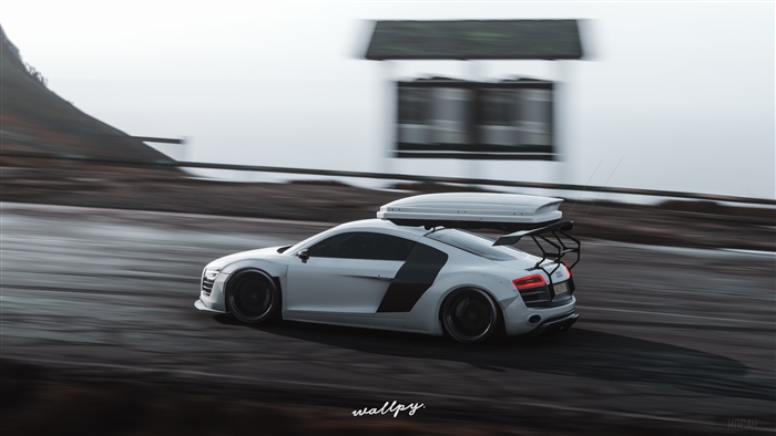 Audi R8 with roof box and spoiler in Forza Horizon 4