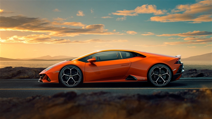 Orange Lamborghini Huracan EVO 4K