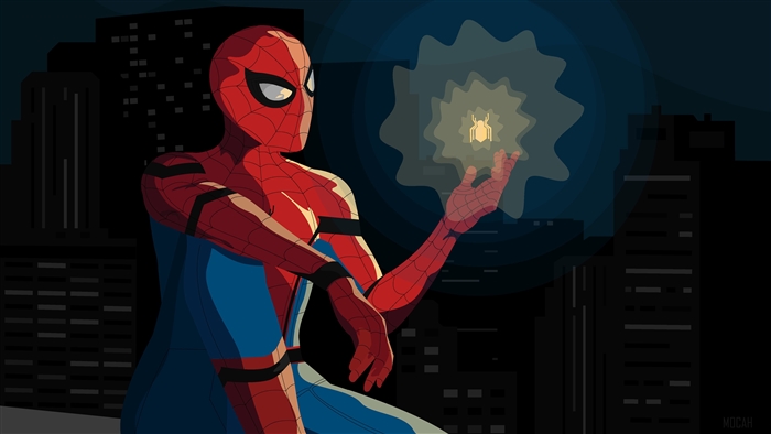 Spider-Man with a glowing spider symbol