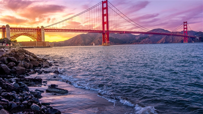 Golden Gate Bridge at Sunset 4K