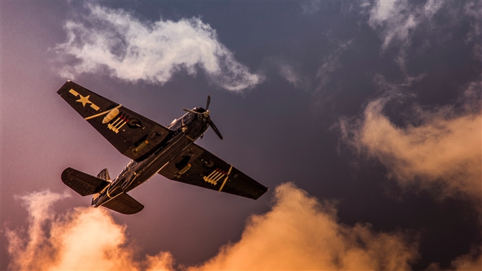 Grumman TBF Avenger Aircraft in Sky with Clouds 4K