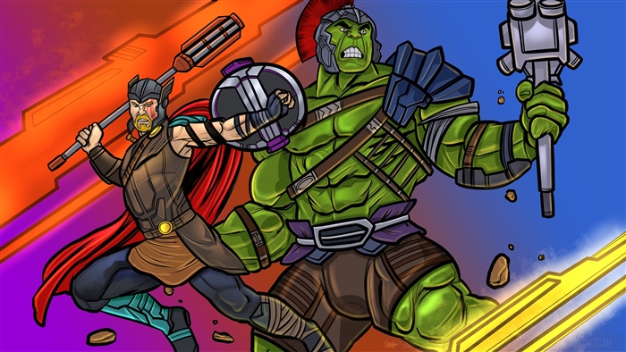 Thor and Hulk from Thor: Ragnarok 4K