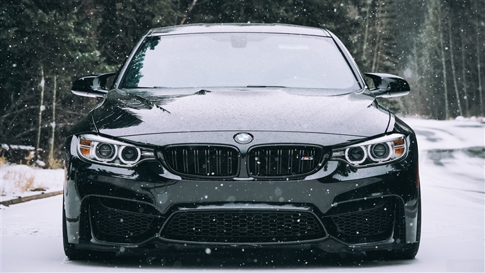 Black BMW F80 M3 in Snow
