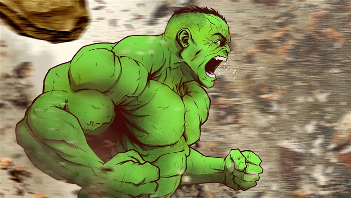 Hulk roaring and running in 4K