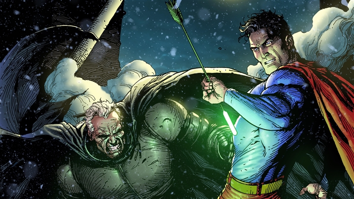 Superman and Batman Fighting in Snow 4K
