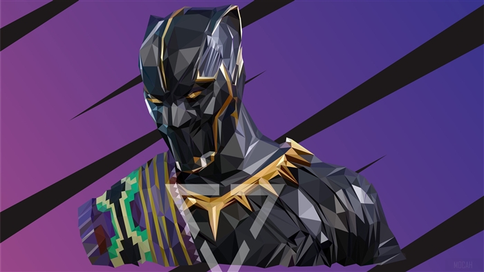 Black Panther from Marvel Lowpoly Art 4K