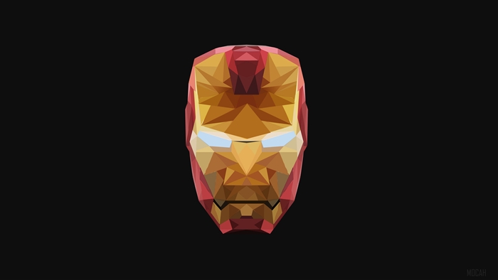 4K Iron Man Low Poly Mask