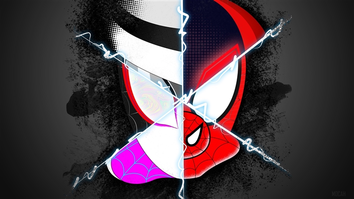 Spider-Verse Spiderman Faces Artwork 4K