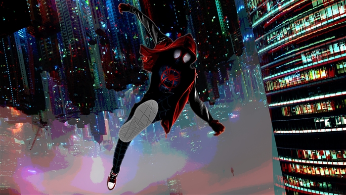 Spider-Man Miles Morales in a Cityscape 4K