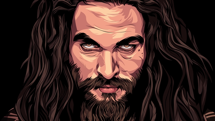 Aquaman Vexel Art in Dark Tones 4K