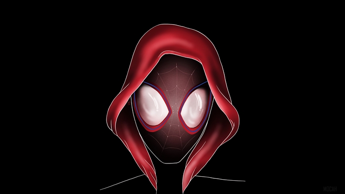 Miles Morales Spider-Man with Red Hood 4K