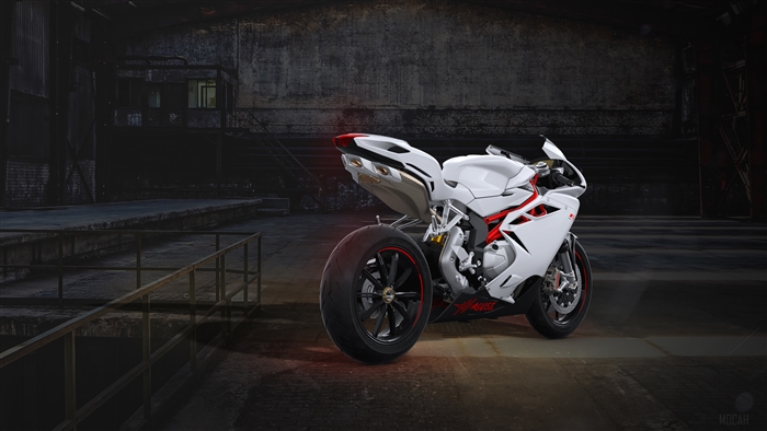 White MV Agusta Australia 1000 Motorcycle in 4K