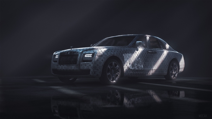 Rolls Royce Ghost with Louis Vuitton pattern 4K