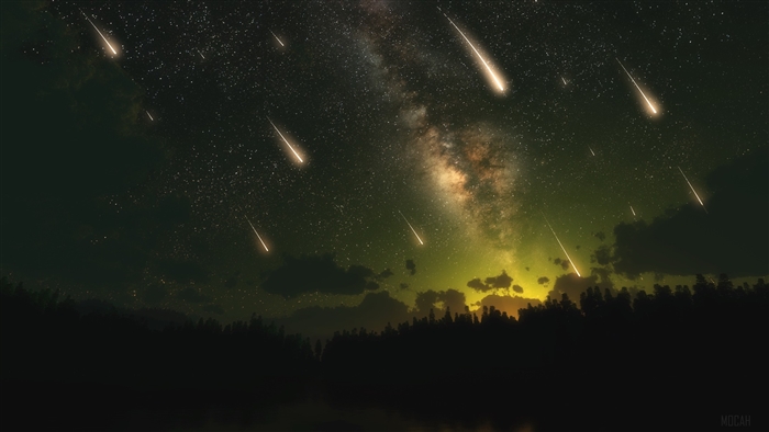 Meteors in the Night Sky 4K