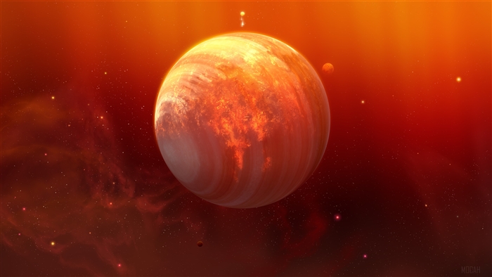 Flaming Planet in Space 4K