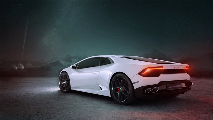 White Lamborghini Huracan 4K