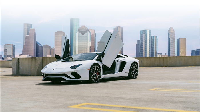 White Lamborghini Aventador 4K