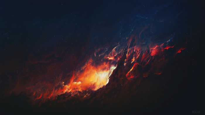 Fiery Nebula in Deep Space 4K