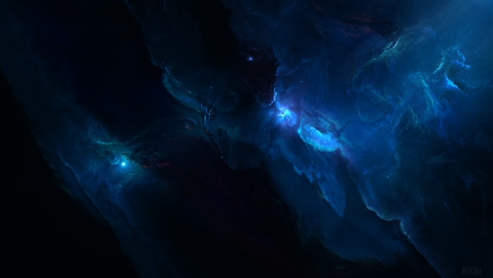 Blue Nebula and Stars 4K