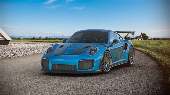 Blue Porsche GT2 RS 4K