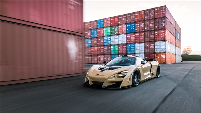 Novitec McLaren 720S in front of shipping containers