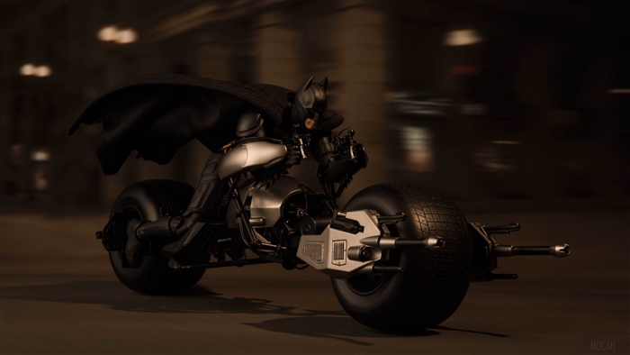 Batman on the Batpod in 4K