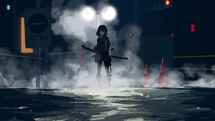 Assassin Anime Girl With Swords 4K