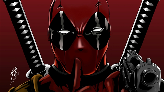 Deadpool with Gun and Swords 4K