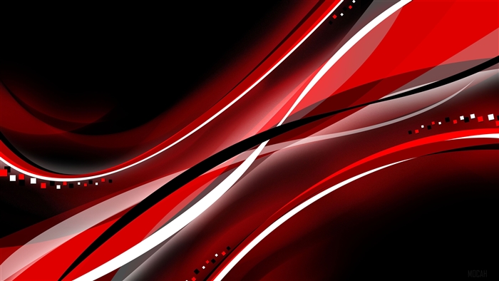 Red Black Abstract Waves 4K