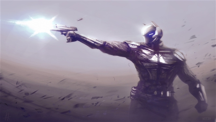Arkham Knight firing a gun
