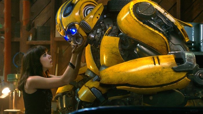 Hailee Steinfeld and Bumblebee from Bumblebee Movie 4K