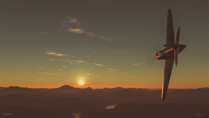 War Thunder 4K Airplane Sunset