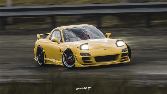 Yellow Mazda RX-7 FD Drift in Forza Horizon 4 4K