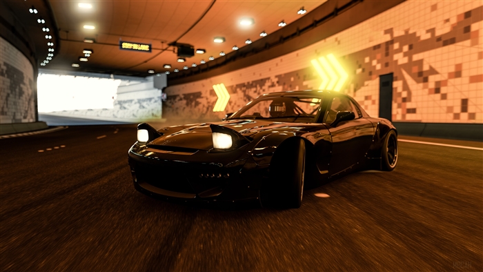 Black Mazda RX-7 FD in Forza Motorsport 7 4K