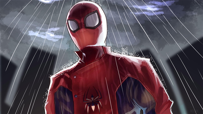 Spider-Man in the Rain