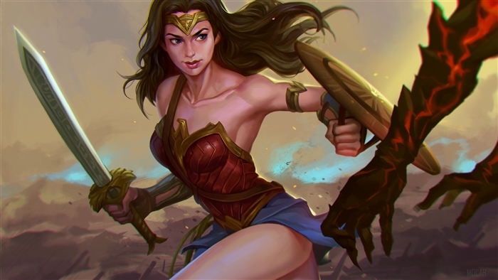 Wonder Woman in battle 4K
