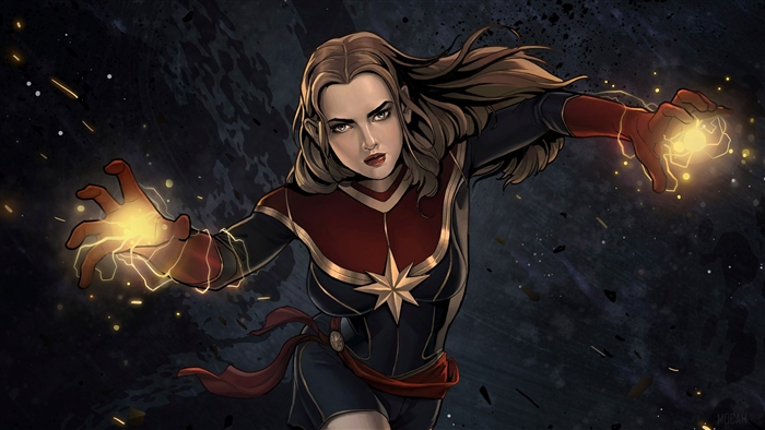 Captain Marvel Comic Artwork
