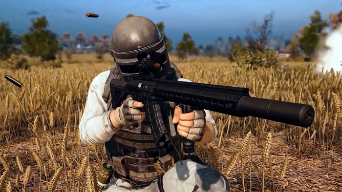 PlayerUnknown's Battlegrounds player with rifle in field 4K