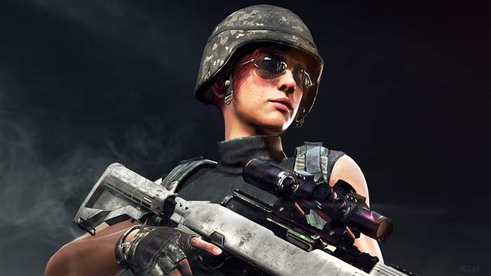 Girl with sniper rifle from PUBG 4K