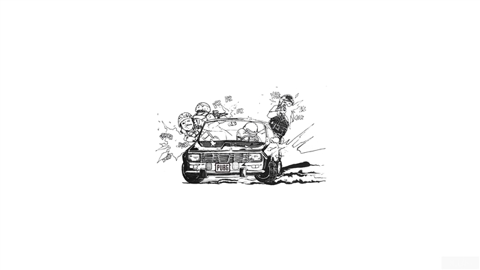PUBG players in a car