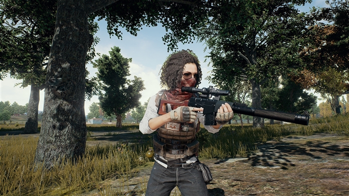 PlayerUnknown's Battlegrounds character with sniper rifle