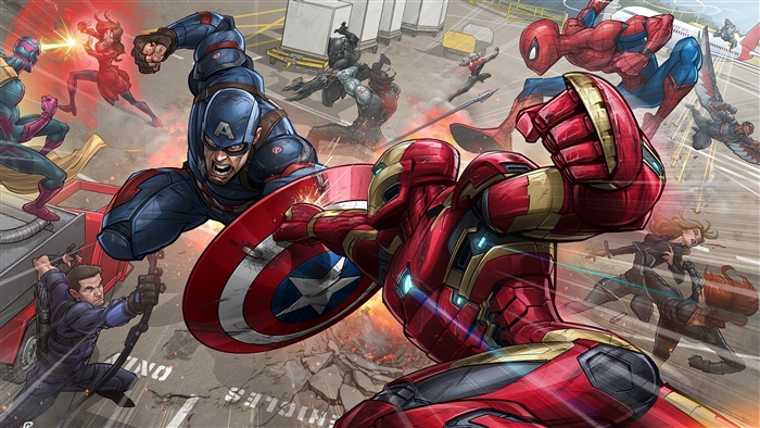 Iron Man and Captain America Fight from Marvel Comics 4K